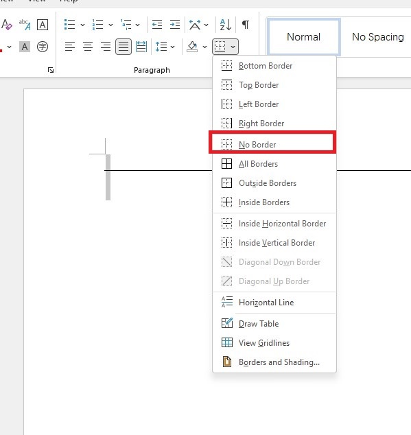 Line across word document - Microsoft Q&A