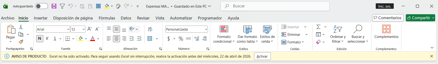 error excel