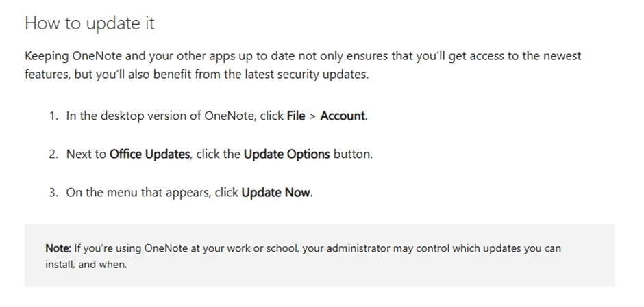 Cannot Upgrade OneOnote for Windows 10 to Version 2.9 - Microsoft Q&A