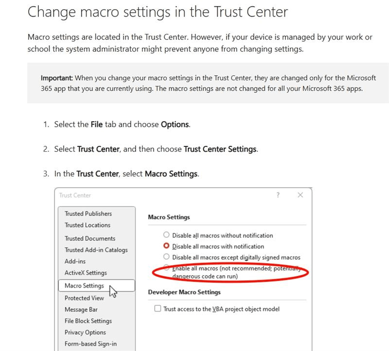 Microsoft disbales macros on a file shared via Whatsapp and outlook ...