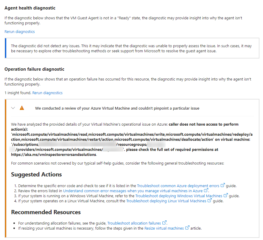 VM availability status 