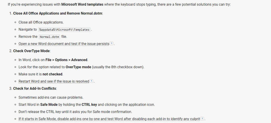 Microsoft Word Template issue - Microsoft Q&A