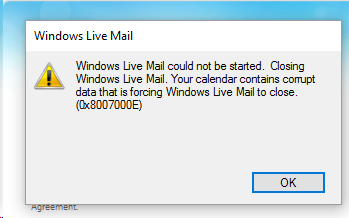 Windows Live Mail could not be started - Microsoft Q&A