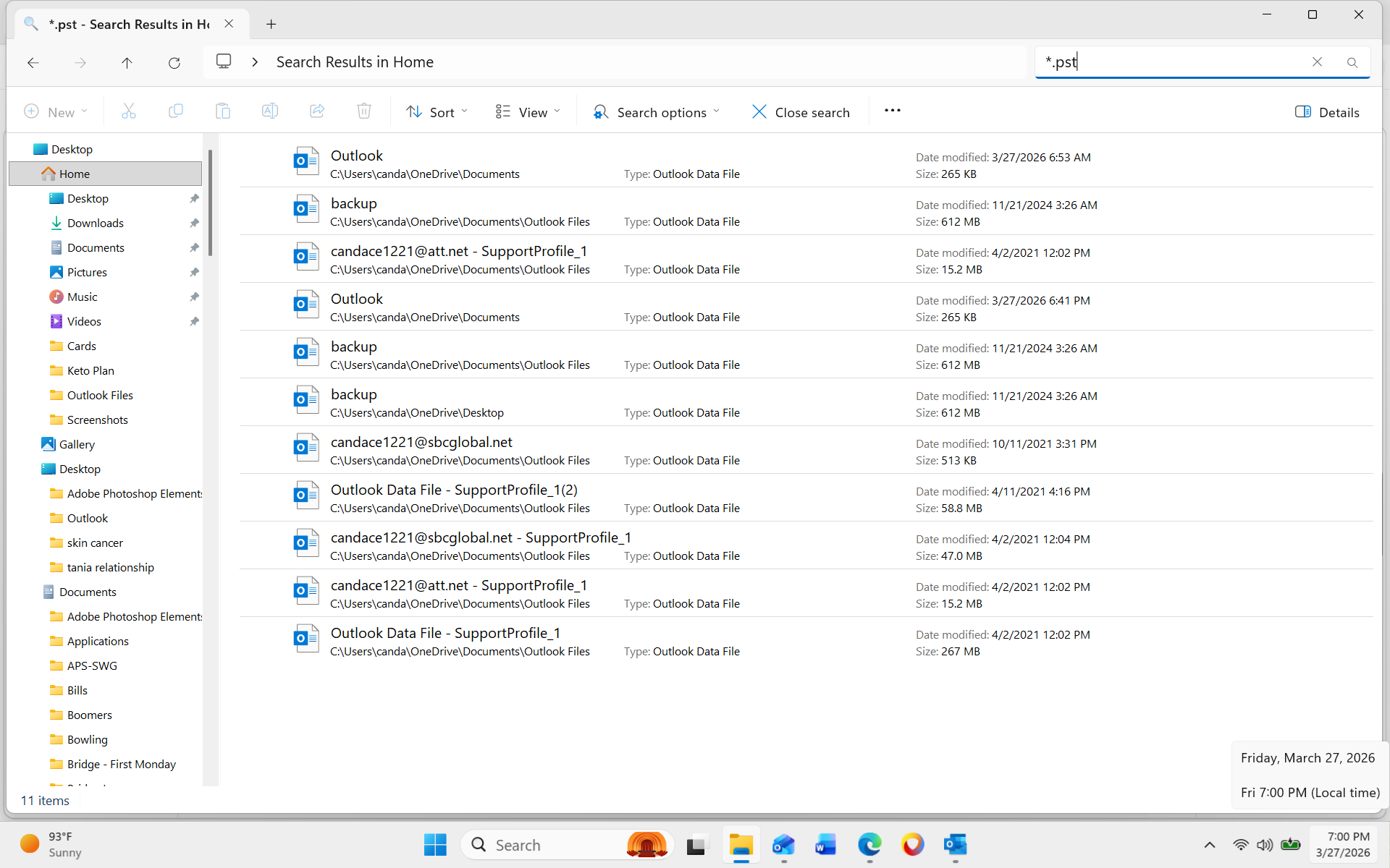 Retrieving lost contacts in Outlook 2021.