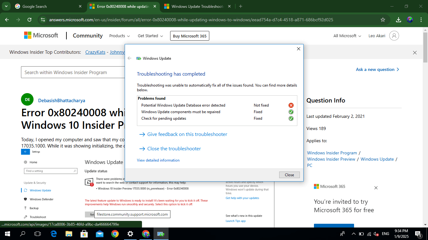 My Laptop isn't updating the software. - Microsoft Q&A