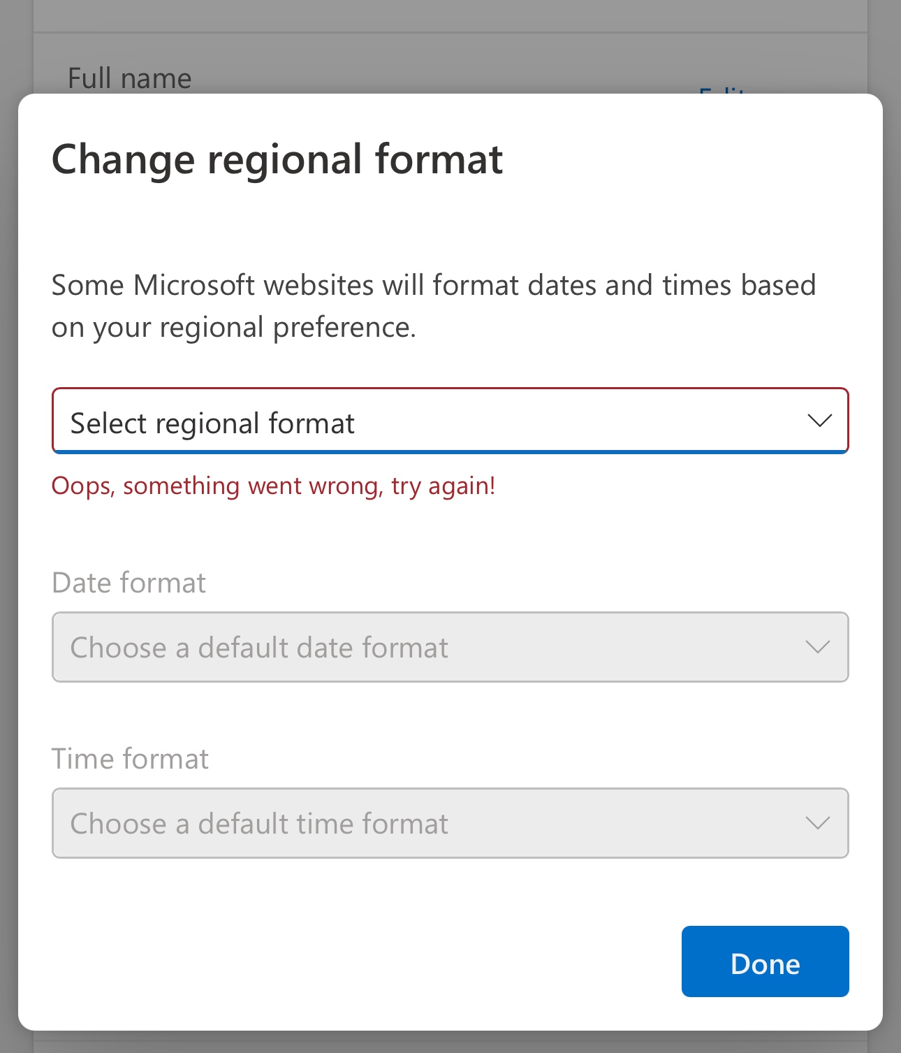 Can’t change regional format on Microsoft account. - Microsoft Q&A