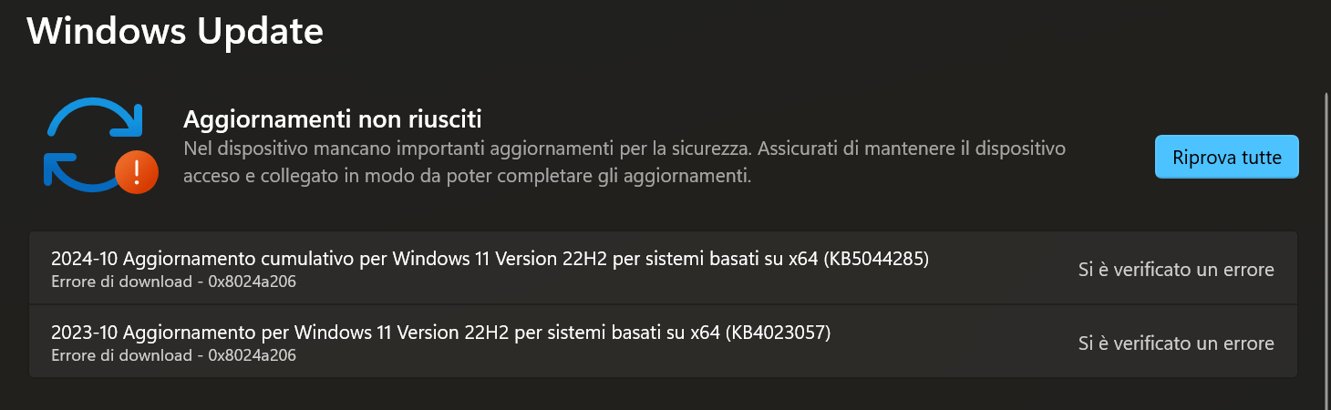 Windows Update error - Microsoft Q&A