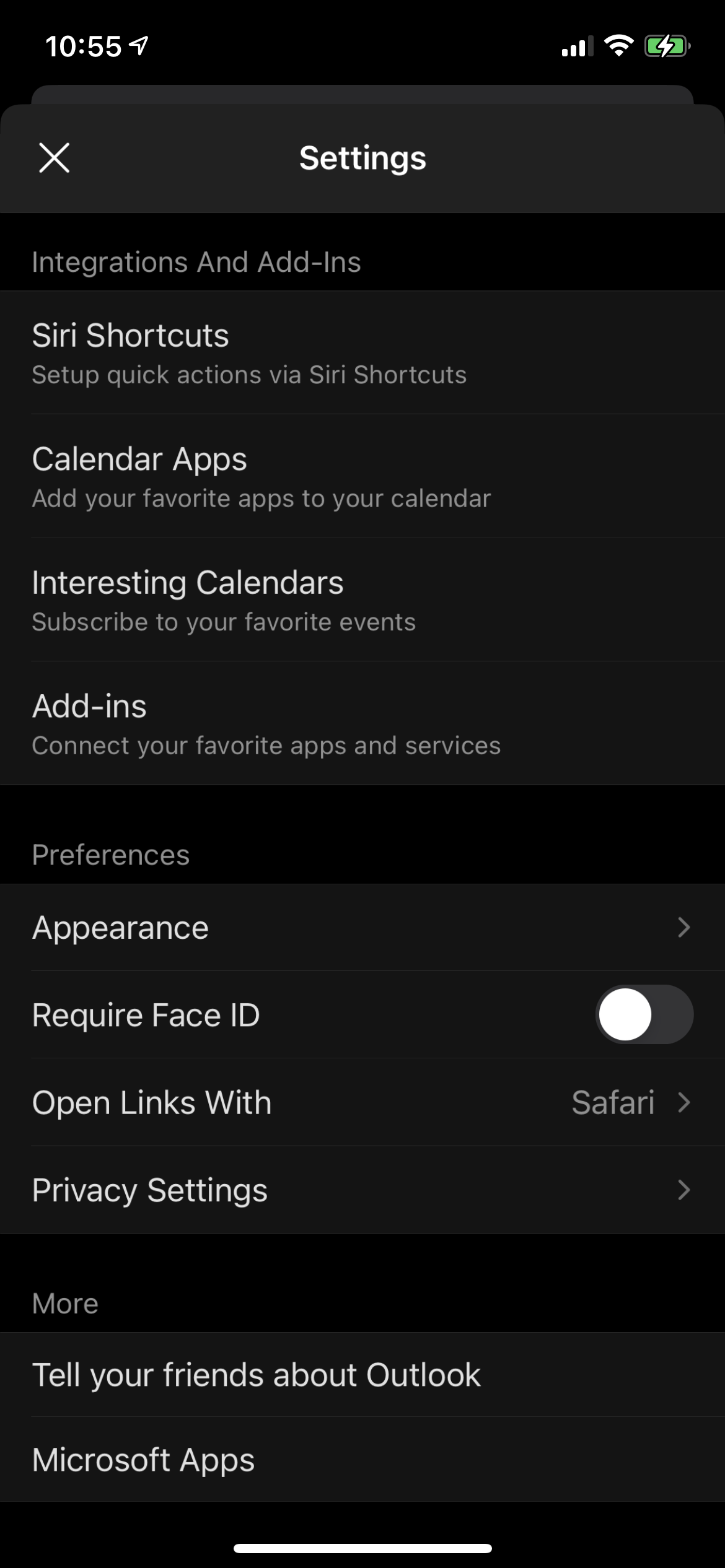 In Outlook for iOS, the option to choose which app to open directions ...