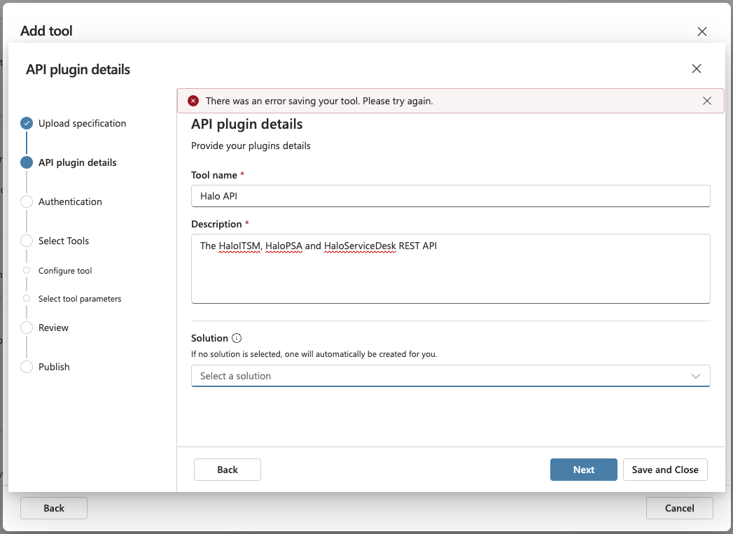 Unable to add REST API to Copilot Agent - Microsoft Q&A