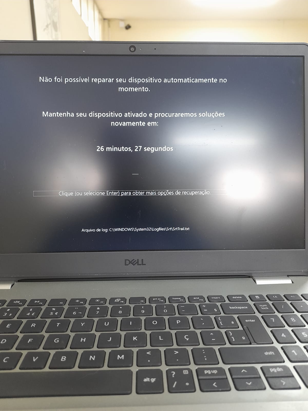 Após tempo de suspensão windows volta com erro - Microsoft Q&A