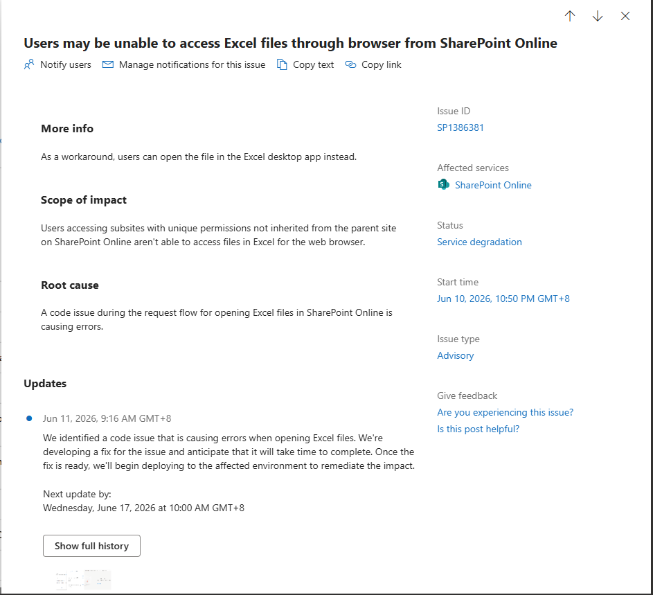 SharePoint online - Excel file are getting access denied error suddenly ...