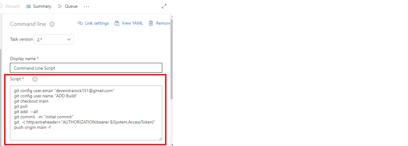 Command line script error in Azure devops pipeline - Microsoft Q&A
