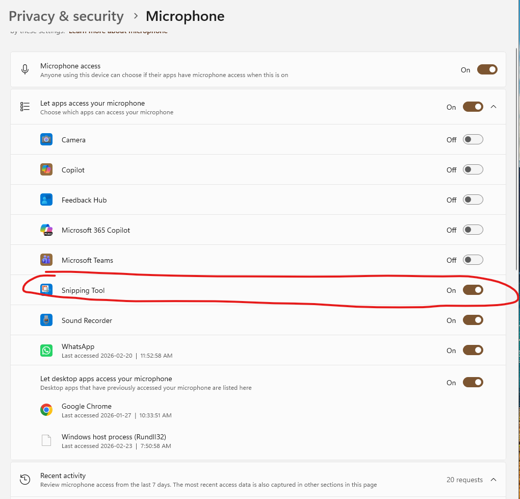 Snipping tool microphone 1