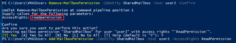 Error when attempting to change mailbox permissions in PowerShell ...