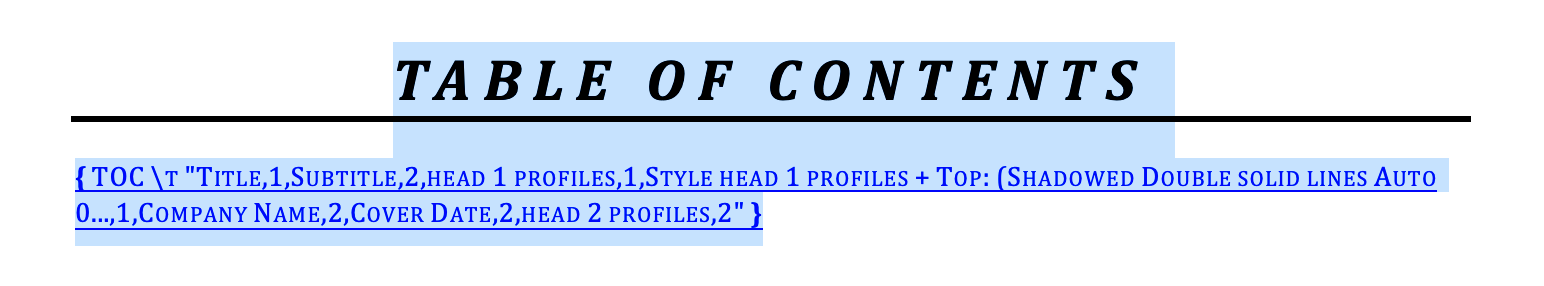 microsoft word table of contents not clickable