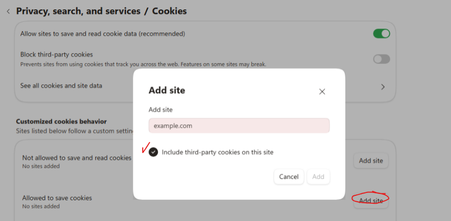 How to enable third party's cookies so I can embed H5P to