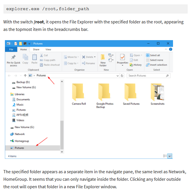 Parameter "/root" of explorer.exe not working anymore? - Microsoft Q&A