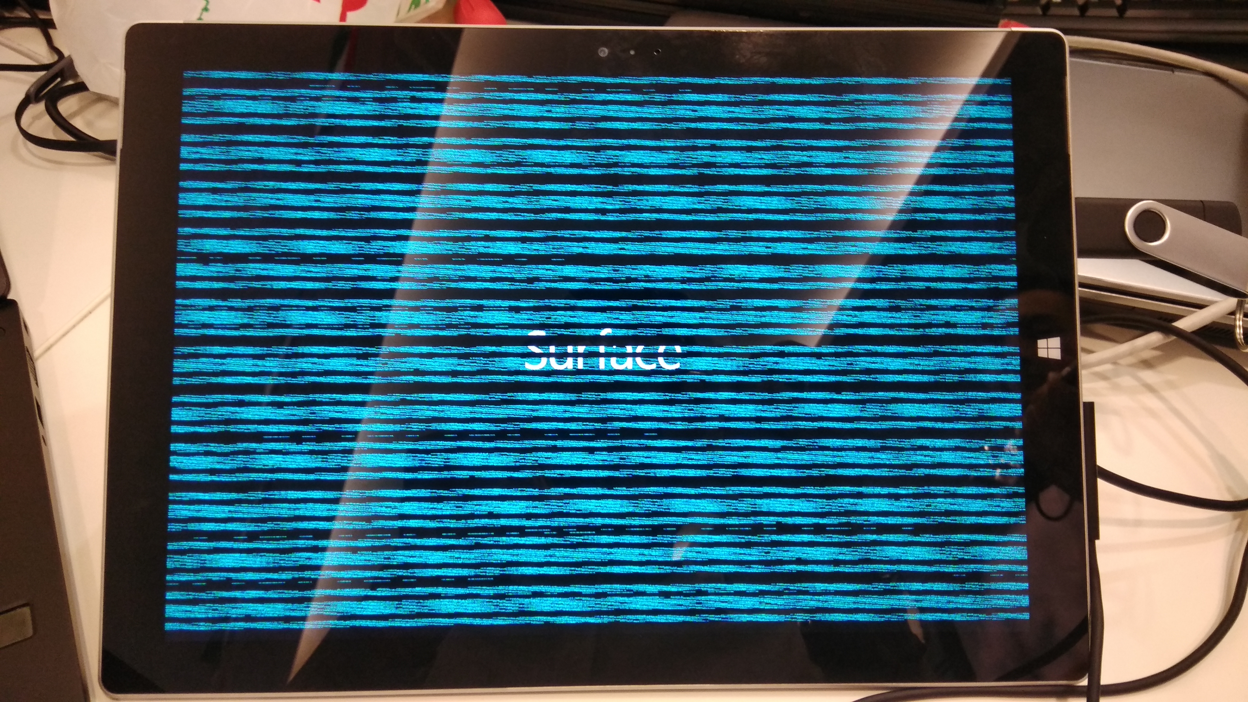 Surface pro 3 showing horizontal colored lines after surface logo at ...
