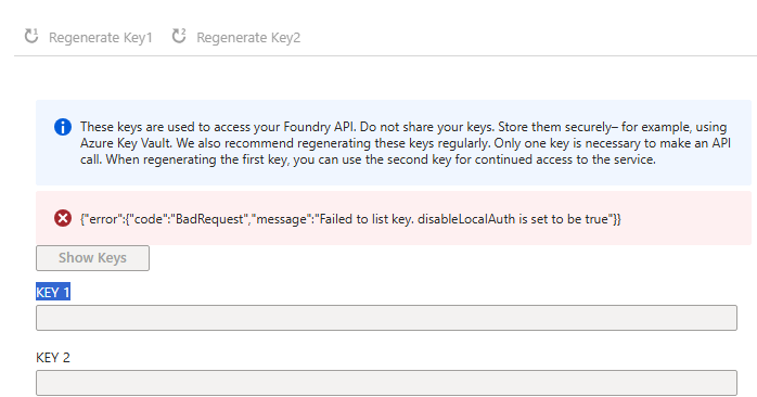 API Keys are disabled for Foundry projects - Microsoft Q&A