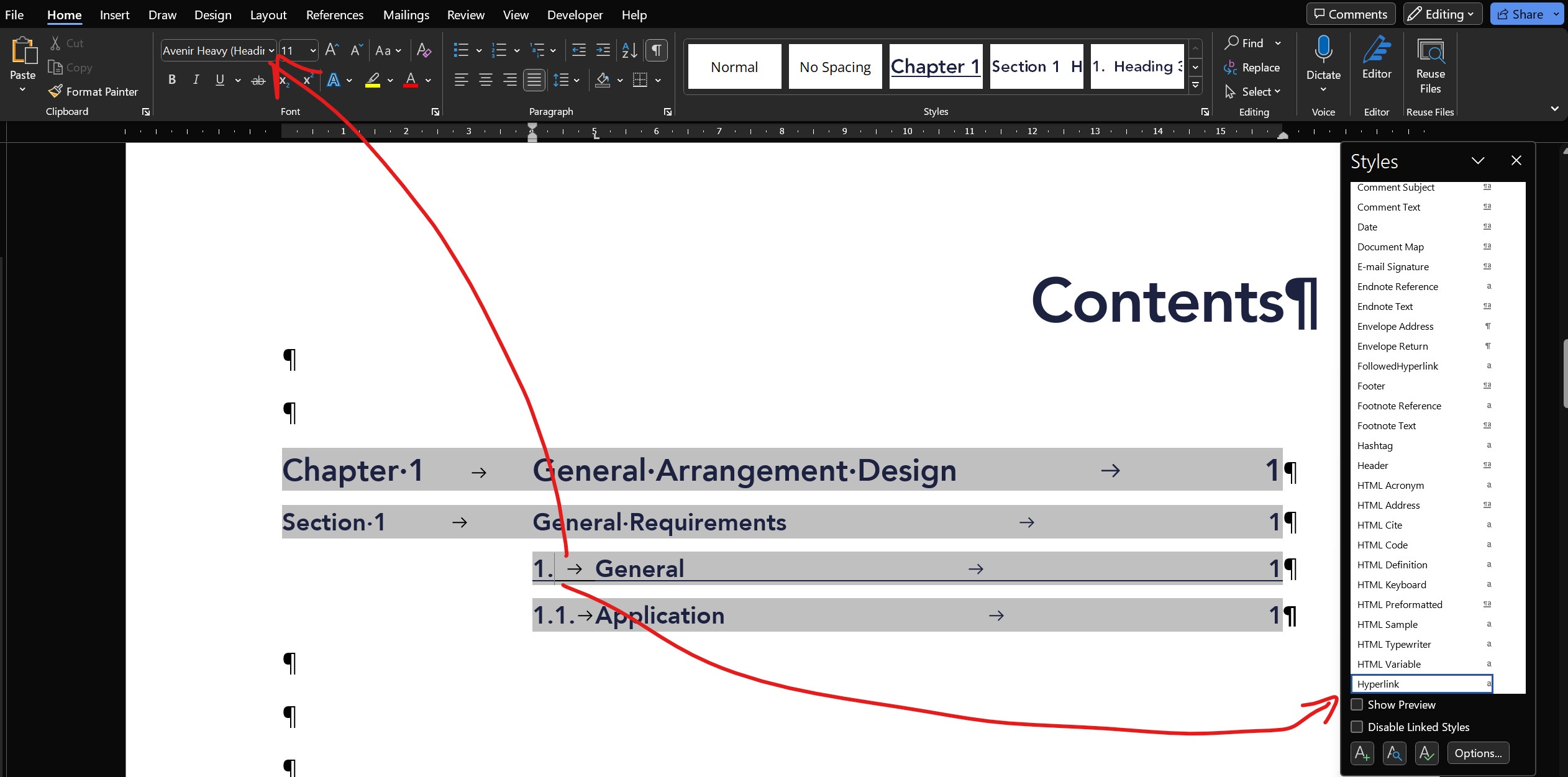 Why does updating the TOC remove the underline from the first tab stop ...