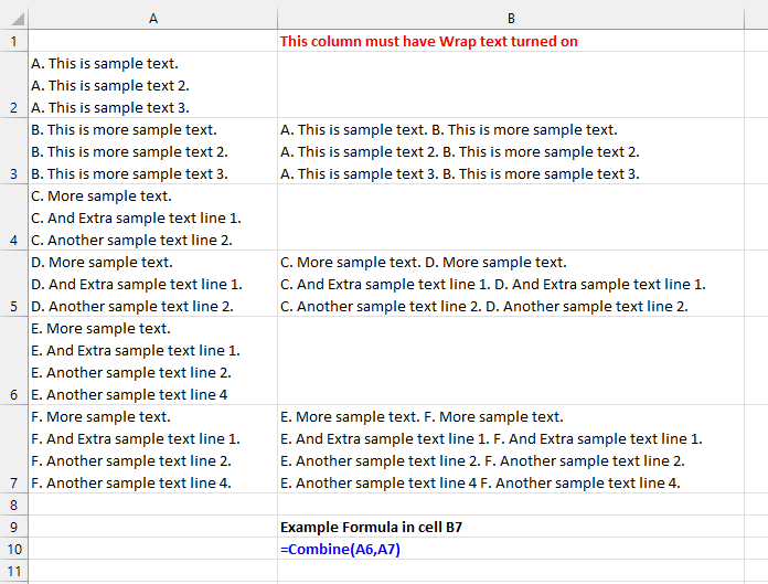 Method to rearrange text to be read horizontally when in a list form ...