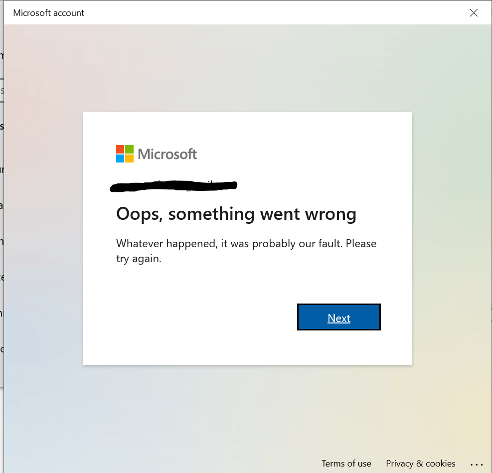 Windows 10 does not allow any of my accounts to be connected to this ...