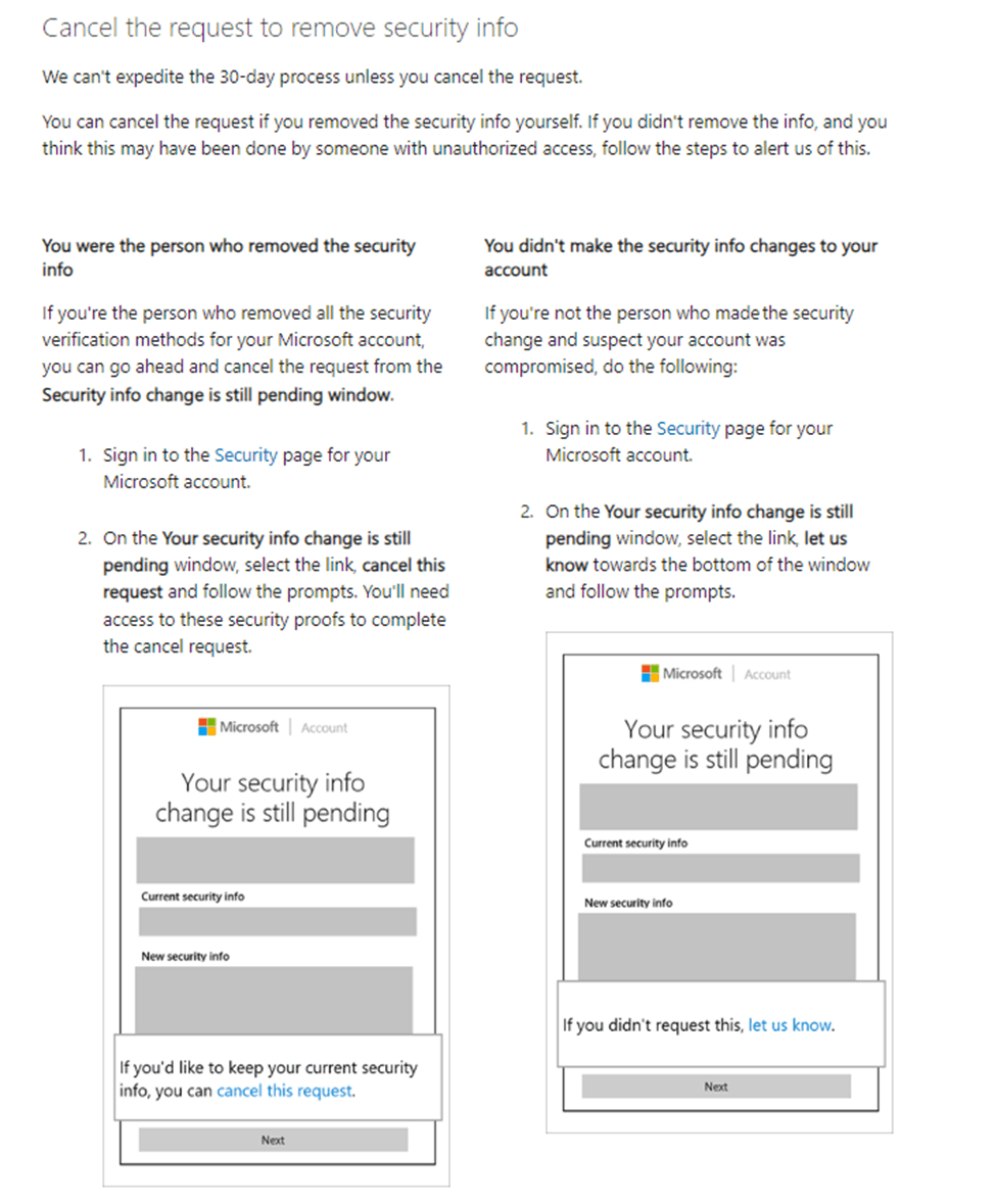 Security Info change by mistake - Microsoft Q&A