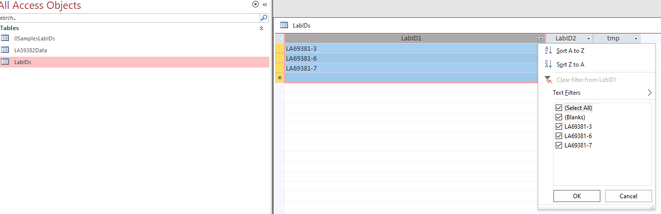 Access Filter showing dots - Microsoft Q&A