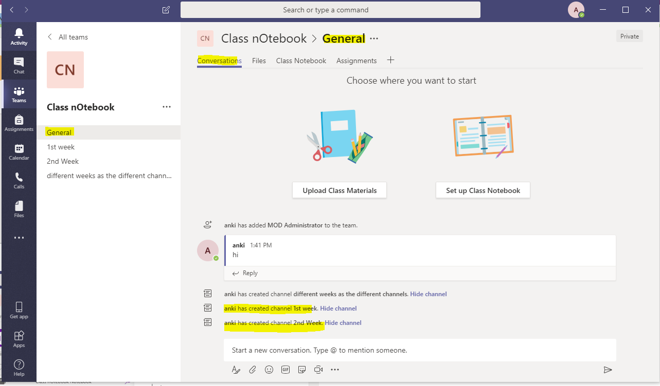 MS Teams- Class Notebook - Microsoft Q&A