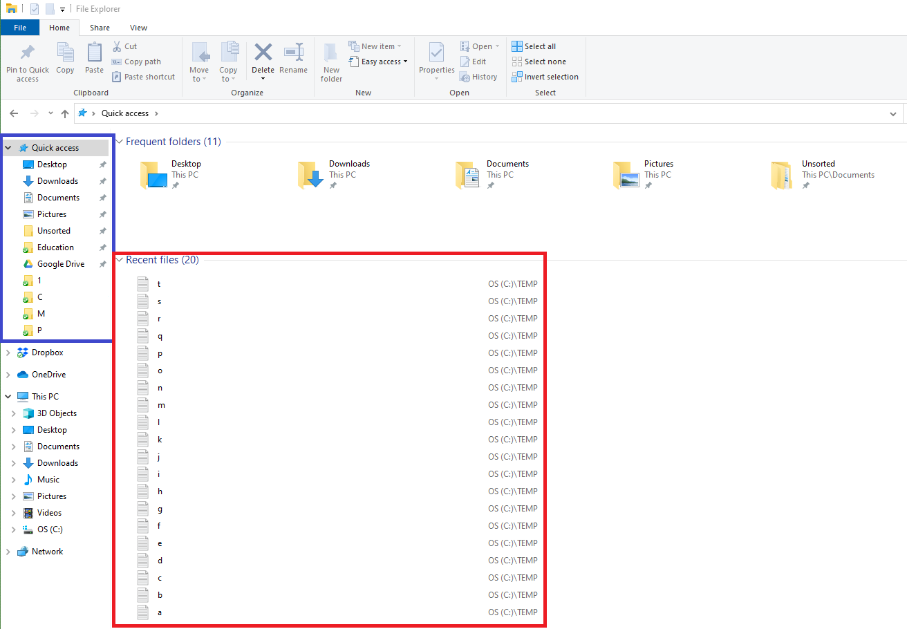Windows 10 - File Explorer - view all items and clear some items from ...
