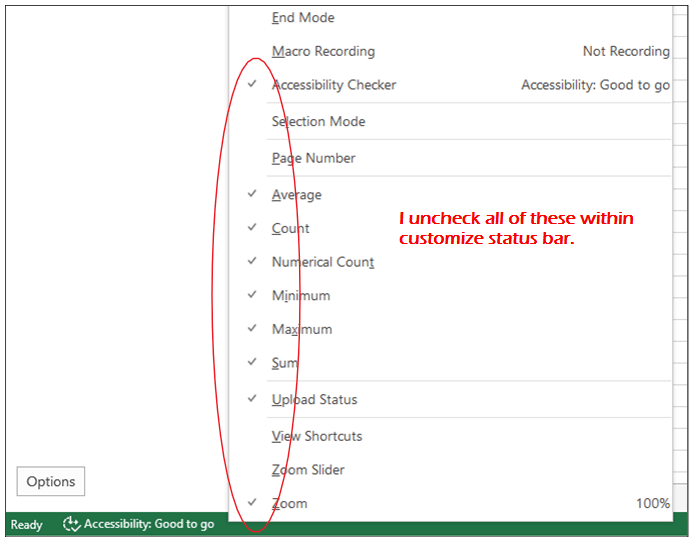 Excel Customize Status Bar Accessibility Checker - Microsoft Q&A