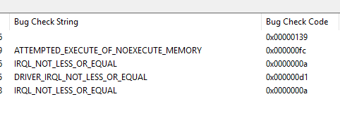 BSOD 0x00000d1, 0x000000a, 0x00000139, 0x00000fc - Microsoft Q&A