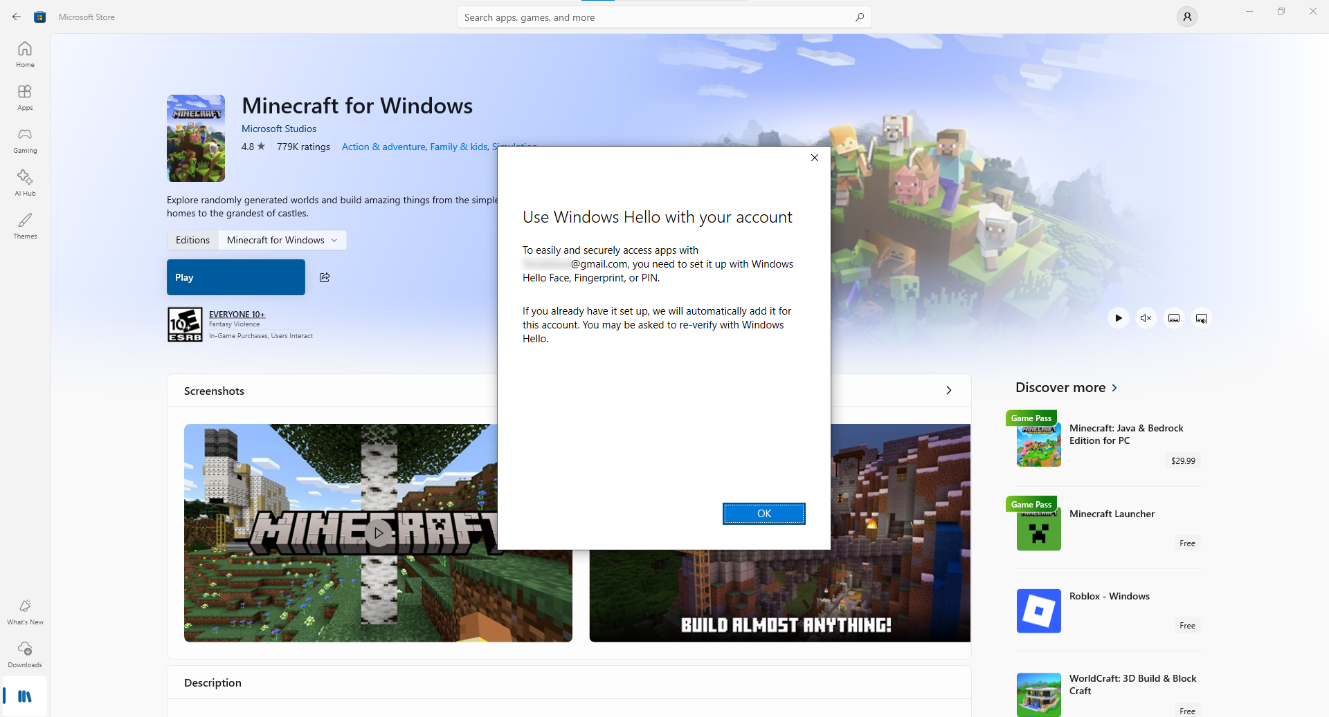 Windows hello using different account to sign in? - Microsoft Q&A