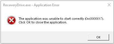 Error 0xc0000017 - Application failed to open - Microsoft Q&A