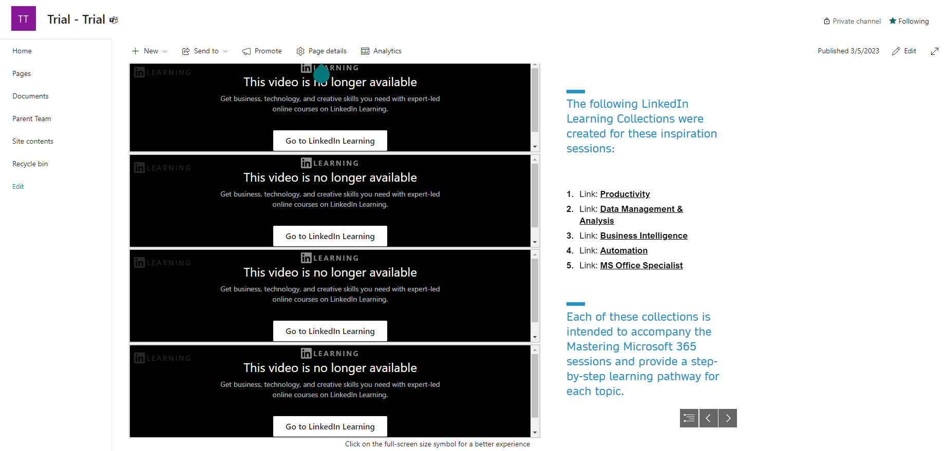 Whenever I embed a Sway presentation into teams, the Font Size changes ...