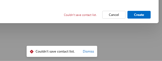Cannot save contact list