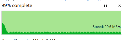 USB transfer speed graph in a zigzag pattern. - Microsoft Q&A