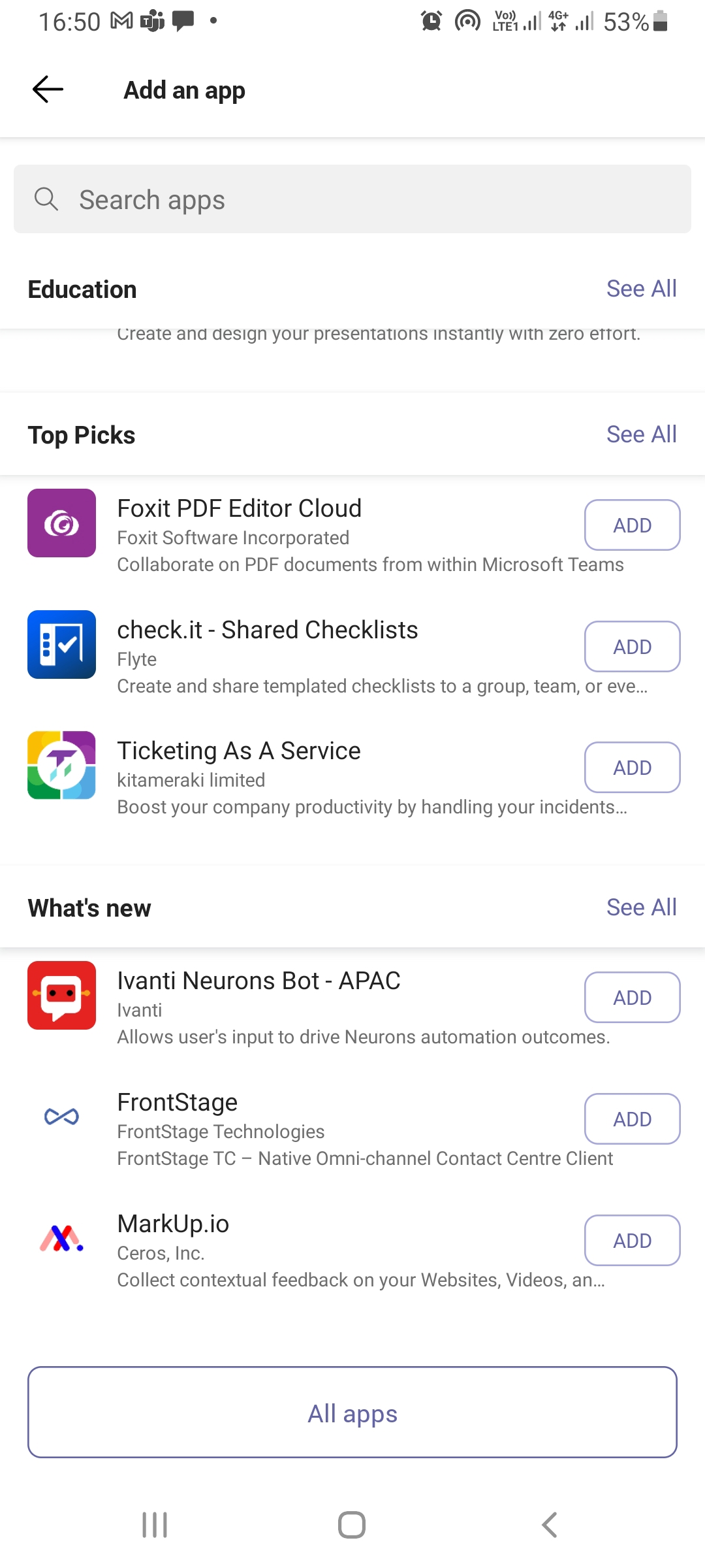Error when trying to add App from Teams Mobile - Microsoft Q&A