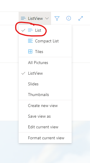 How to default a SharePoint Picture library to a List view - Microsoft Q&A