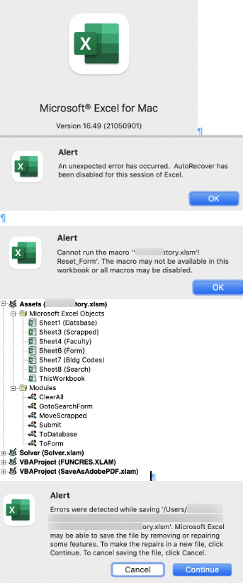 Excel file works fine on Windows but errors on Mac??? - Microsoft Q&A