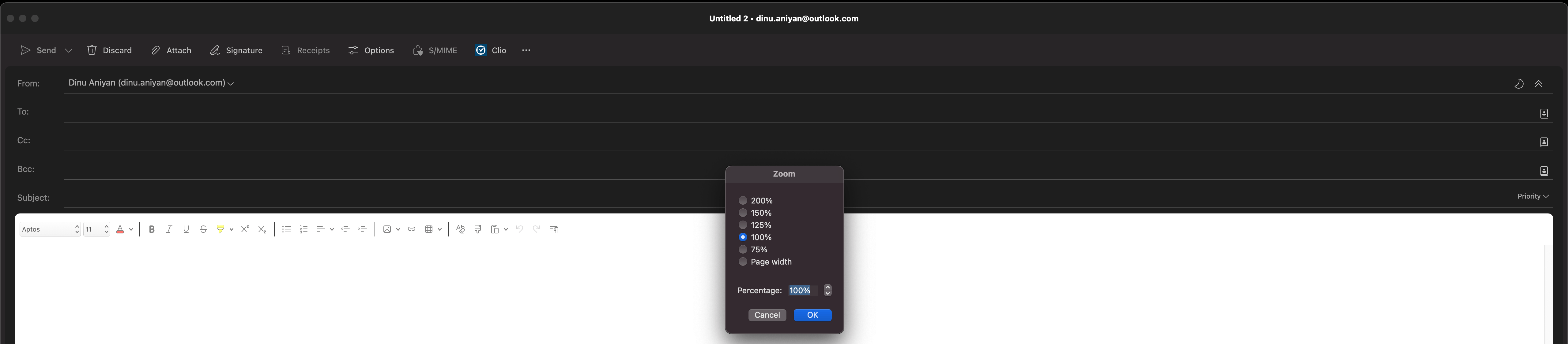 Outlook for Mac - tiny body text in Compose window - Microsoft Q&A