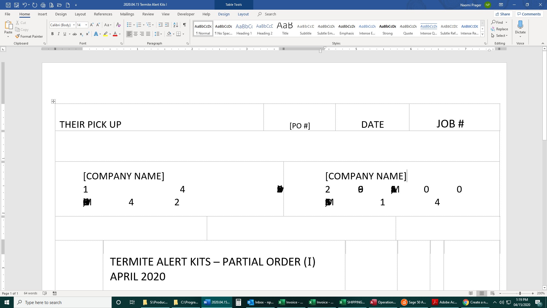 Word 2016 Tables Distorting - Microsoft Q&A