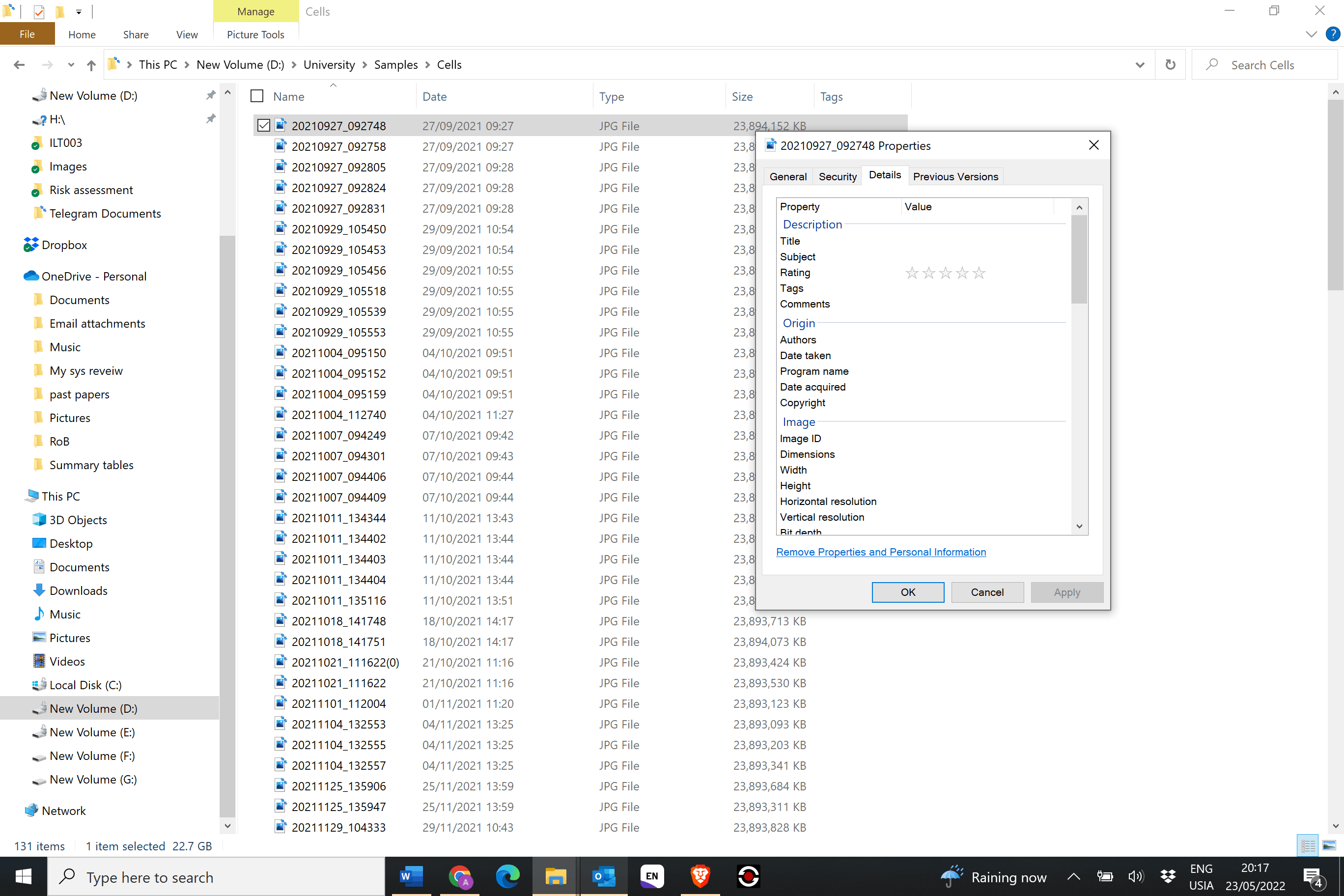 My pictures are converted to large size files 23GB each suddenly and ...