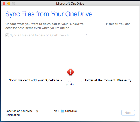 Unable to add a Onedrive account to my Mac - Microsoft Q&A