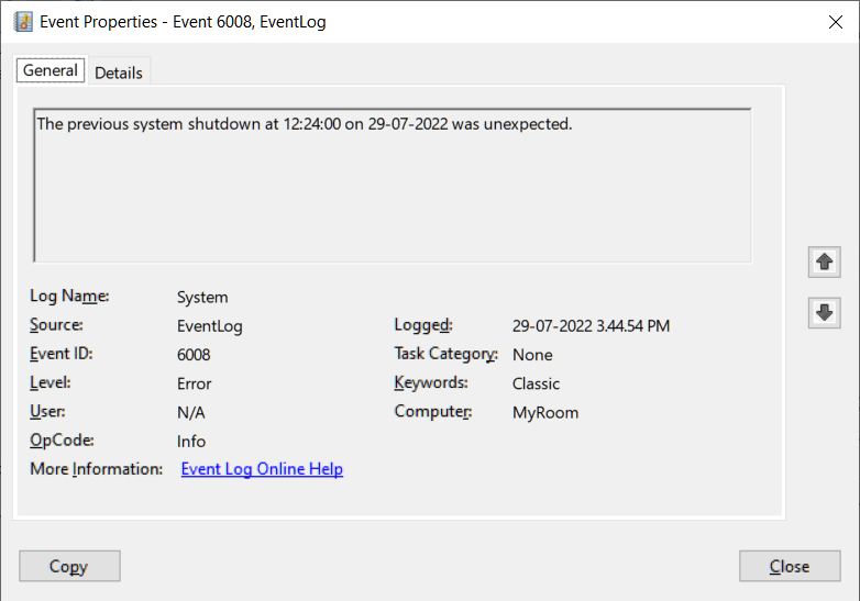 Windows 10 Unexpected shutdown everyday, no information in event log ...