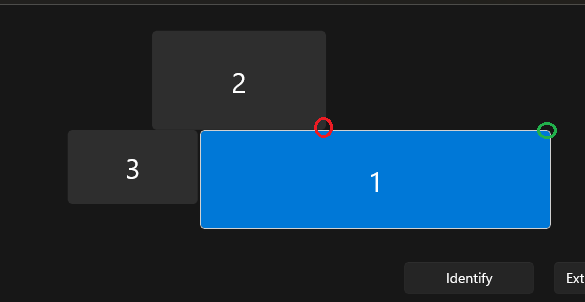 Mouse shifts to relative vertical position on second vertical display ...