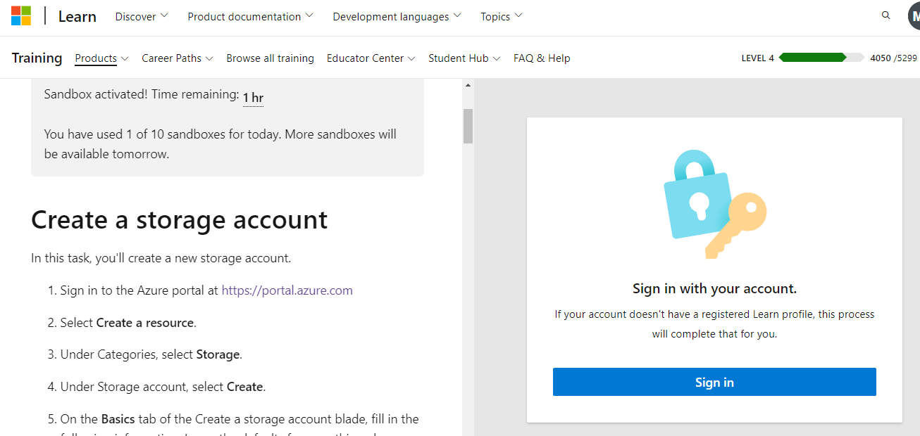 Trying to access sandbox, keeps looping a log in screen - Microsoft Q&A