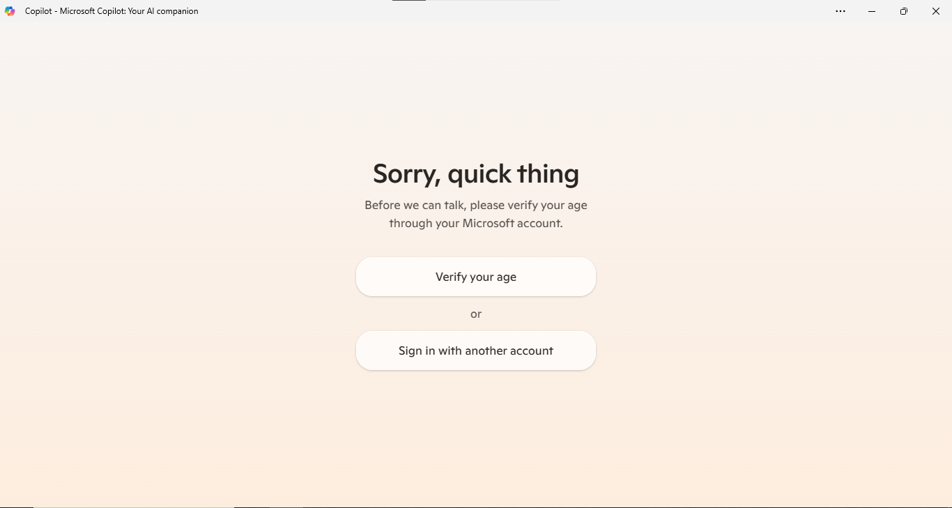 age verification issue in copilot - Microsoft Q&A