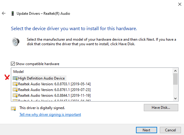 where can I find Realtek audio driver version 10.0.22621.2506 ...