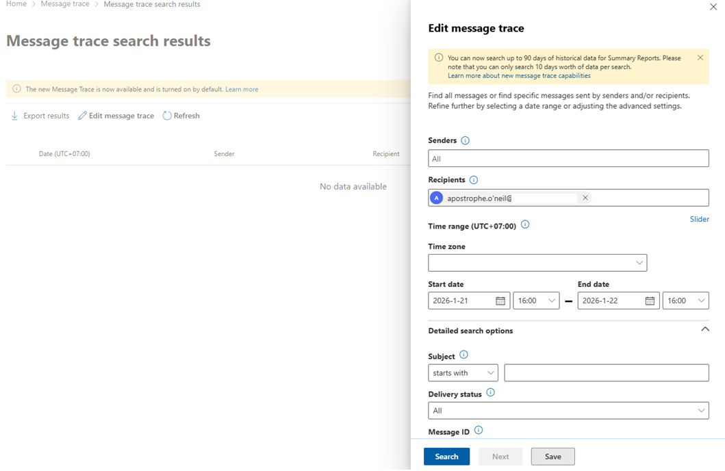 Get-MessageTraceV2 fails for recipients containing single quote ...